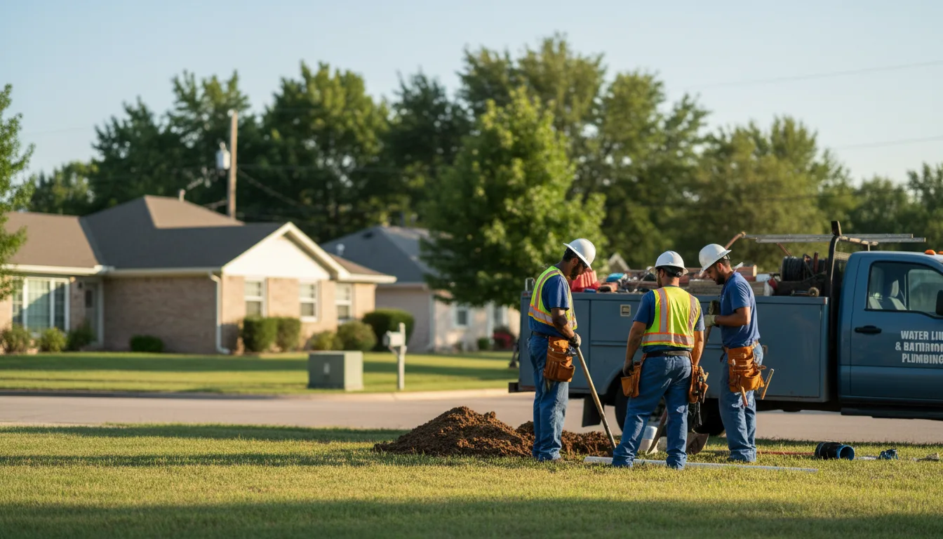 Residential water line and bathroom plumbing service in Bonner Springs, KS